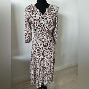 Midi Sheath Dress with Ruffled Wrap Style